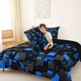 thumbnail image 4 of Homewish Navy Futuristic Cubes Full Size Comforter Sets,Contemporary Artwork Bedding Comforter Set,Black Reversible,3pcs,1 Comforter and 2 Pillowcases, 4 of 7