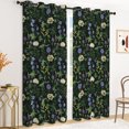 thumbnail image 5 of Tchckioa Blackout Curtains,Printed Floral Window Drapes for Living Room,Grommet Top(Black and Green,42x63,Set of 2), 5 of 6