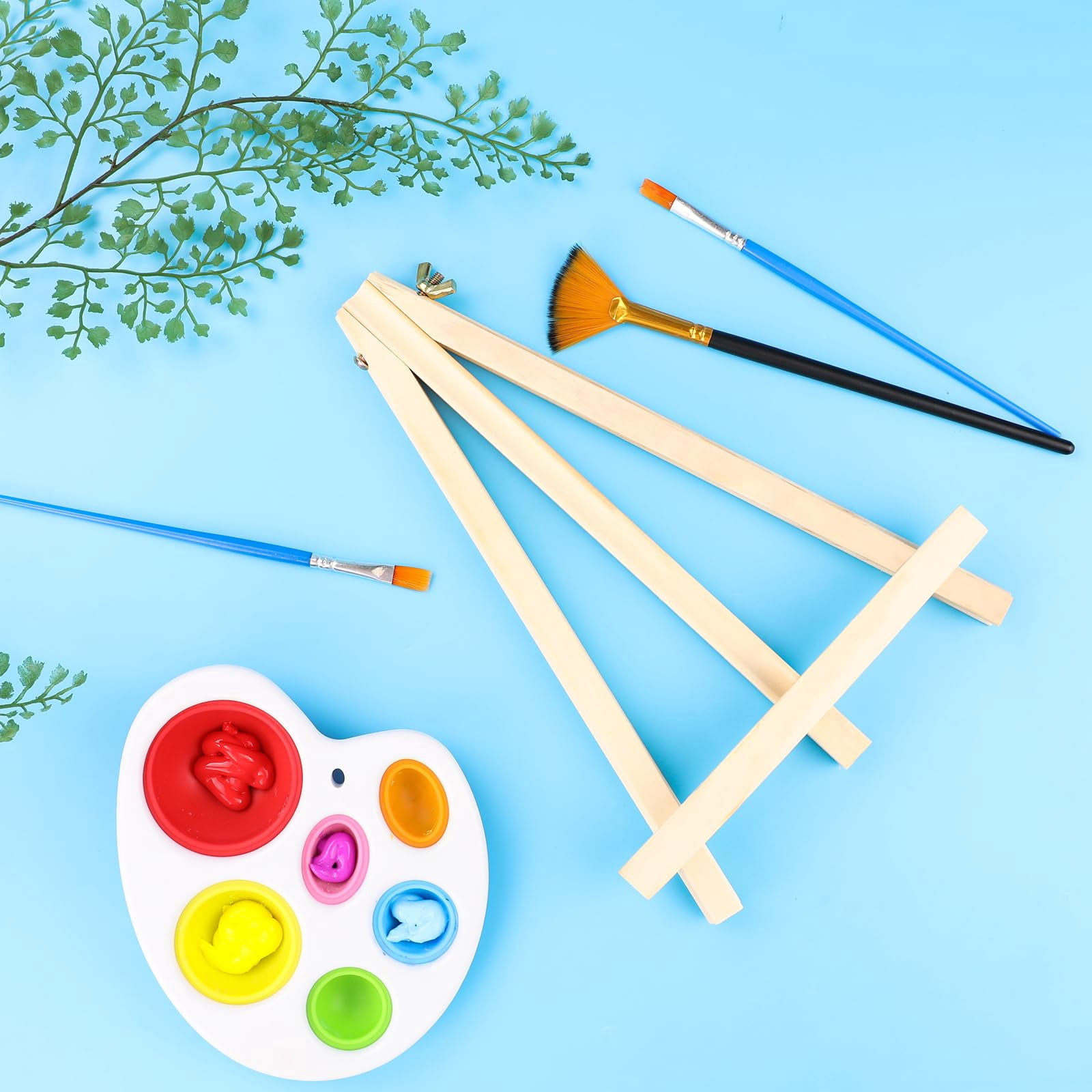 9 Inch Wooden Easel Stand - 6 Pack Mini Display Easels for Painting, Natural Wood,Lightweight & Sturdy for Artists, Crafters, Retail Displays，Signs, Photos, Artwork, Tabletop Decor