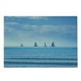thumbnail image 2 of Nautical Cutting Board, Racing Yachts on Ocean Water Regatta Race Panoramic Distant View Relax Win Photo, Decorative Tempered Glass Cutting and Serving Board, Large Size, Pale Blue, by Ambesonne, 2 of 5
