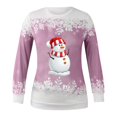 thumbnail image 4 of Chandails à Col Rond pour Femmes, T-shirt Ample Imprimé d'Hiver, Blouse à Manches Longues, Col Rond, Hauts Décontractés, Caractéristiques : Chandails pour Femmes en Liquidation, 4 of 4
