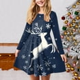 thumbnail image 2 of Gubotare Christmas Dress Toddler Short Sleeve Girls Dresses Long Sleeve Crew Neck Casual Fall Dress Size 17-18 (Dark Blue,17-18 Years), 2 of 5