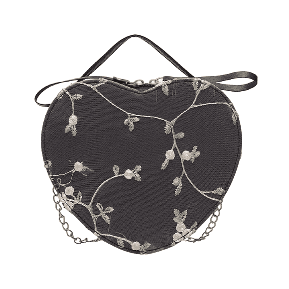Bolso Bandolera Mensajera de Corazon Negro
