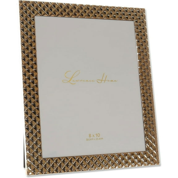DIAMOND PATTERN polished goldplate 8x10 frame - 8x10