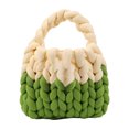 thumbnail image 1 of Bolsos Con Asa Superior Bolsas con asa superior para mujer Diseño tejido Bolsas simples de lana islandesa (verde oscuro), 1 of 9
