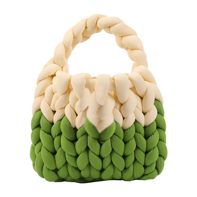 Bolsos Con Asa Superior Bolsas con asa superior para mujer Diseño tejido Bolsas simples de lana islandesa (verde oscuro)