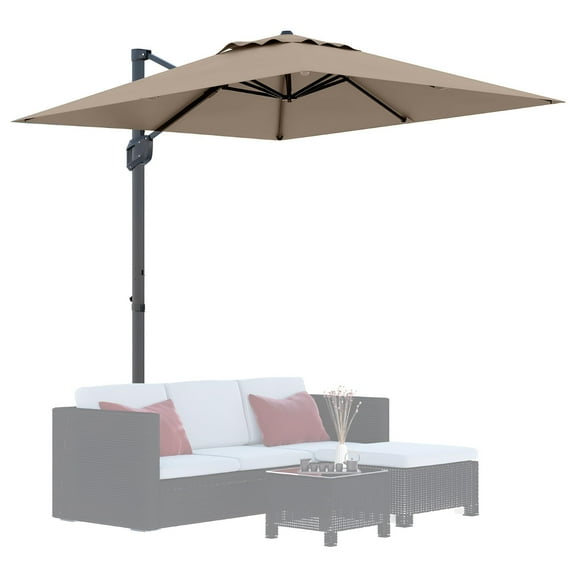 Soonbuy 10' x 10' Heavy Duty Cantilever Patio Umbrella, with 360-Degree Rotation