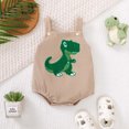 thumbnail image 2 of Odeerbi Baby Boys Girls Clothes Dinosaur Corduroy Embroidered Rompers Summer Jumpsuits Baby Cute Suspender Bodysuit Sleeveless Short Crawling Onesie Khaki, 2 of 9