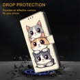 thumbnail image 4 of Case For iPhone 16 Pro Max Crystal Material Painted Pattern With Multi-Card Holder Bills Slot, PU Leather Magnetic Wallet Case,Yellow,For iPhone 16 Pro Max, 4 of 6