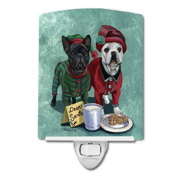 French Bulldog Christmas PJs Ceramic Night Light