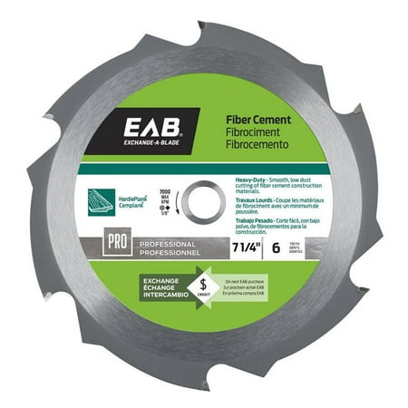 

Exchange-A-Blade 1017252 7.25 in. x 6 Teeth Fiber Cement Professional Recyclable Exchangeable Saw Blade