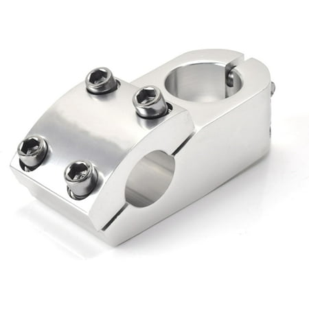 JISBEIFHA 22.2mm Bike Stem Short MTB Handlebars Riser Aluminum Alloy Fixed Gear Bicycle Stem for Bicycle Road Bike MTB Bright Silver One SizeA2747