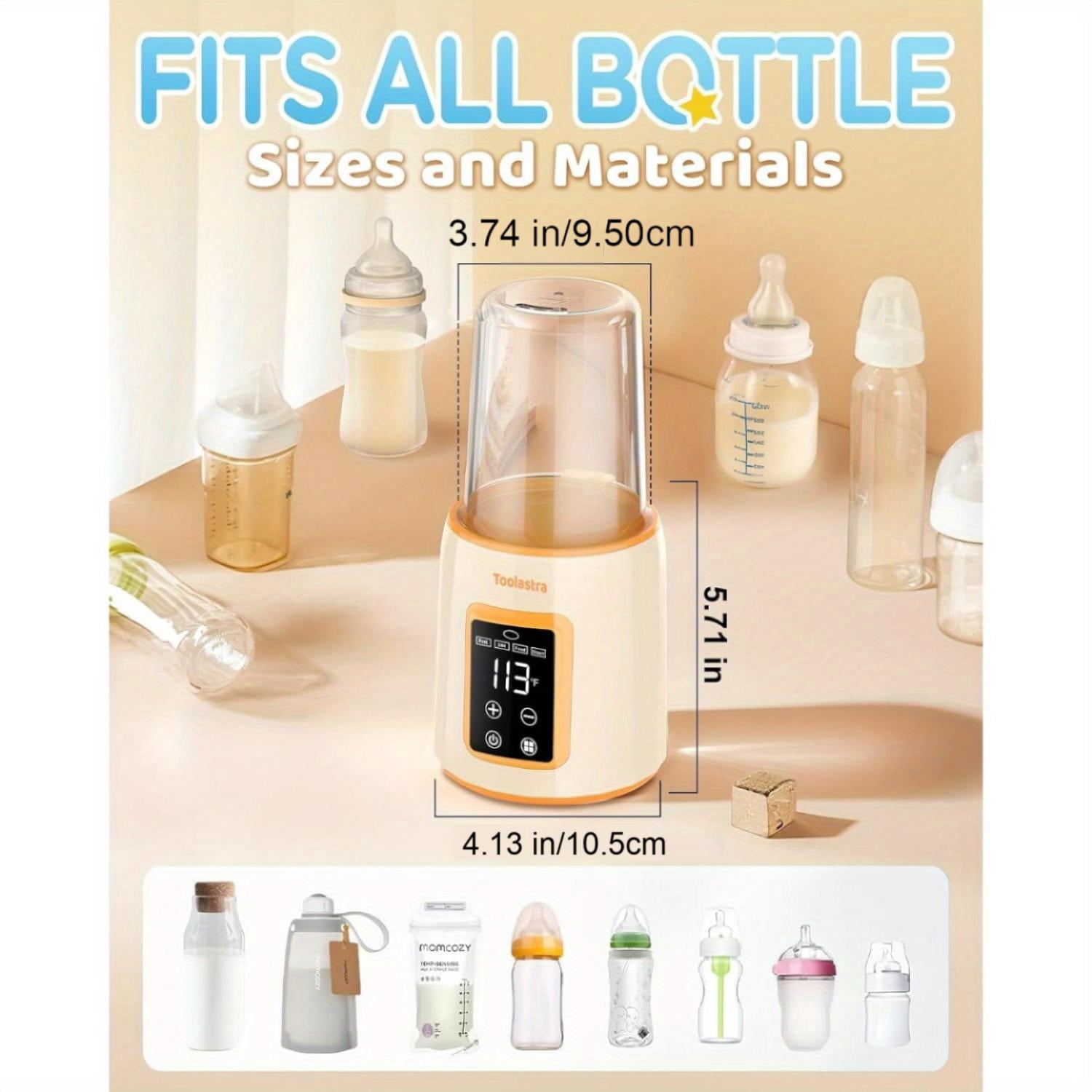 Hattyroom Bottle Warmer for Breastmilk & All Bottles - Fast 3-Min Heating, Precise Temp Control, Auto Shut-Off, BPA-Free, Portable Dual Bottle Warmer for Formula & Baby Food