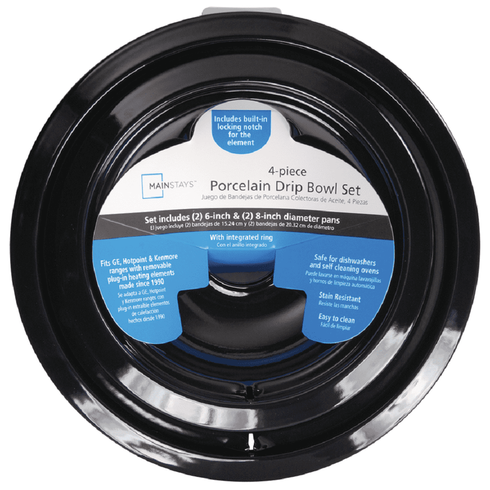 Mainstays Porcelain Drip Pans 4 Count