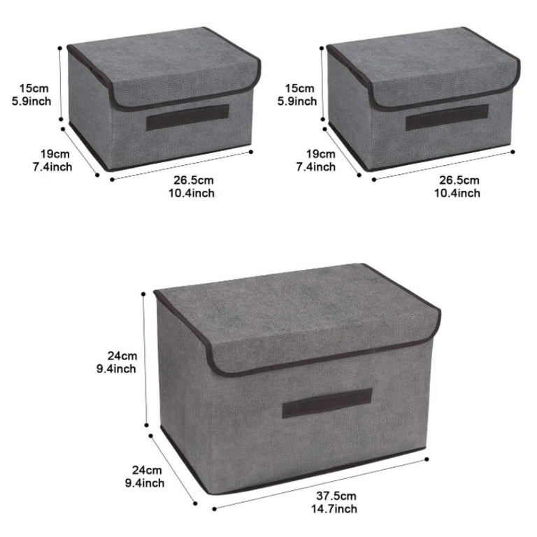 Dropship 3 Pack Foldable Storage Bin With Lid Stackable Plastic