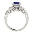thumbnail image 3 of Aonejewelry 1.50 Carat Princess Cut Created Sapphire In Center and White Diamond On Side Engagement Ring Women Crafted In 18K Solid Rose White Yellow Gold, 3 of 7