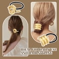 thumbnail image 4 of 7 Pcs Gold Metal Elastic Hair Ties, with Unique Geometric Design for Thick Hair, Ponytail Cuff Holders for Women Hair Accessories, 4 of 8