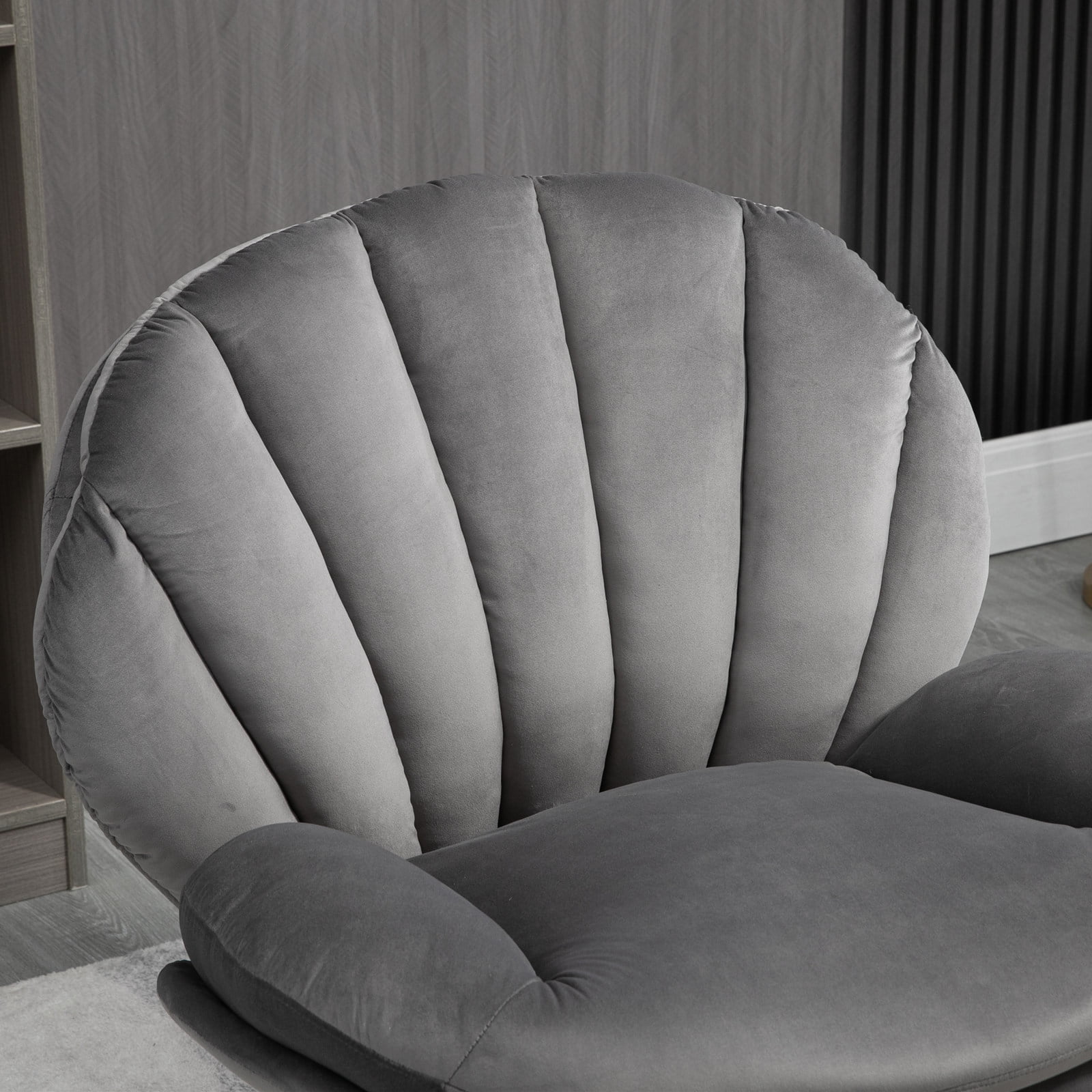 Yardi Yard Modern Swivel Upholstered Accent Chair and Ottoman, Adjustable Seat Height Velvet Office Chair Gray Yardi Yard Modern Swivel Upholstered Accent Chair and Ottoman, Adjustable Seat Height Velvet Office Chair Gray