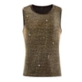 thumbnail image 2 of DARING DIVA Men's Glitter Tank Top Sleeveless Disco See Through Sparkly Vest M Golden, 2 of 7