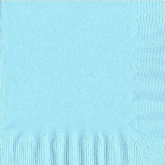 600 - (12 Pks of 50) 2 Ply Plain Solid Colors Luncheon Dinner Napkins Paper - Light Blue