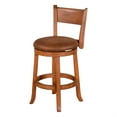 thumbnail image 2 of Marv Swivel Counter Height Chair Set of 2, Brown Faux Leather, Wood, 2 of 6