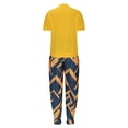 thumbnail image 4 of QUYUON Womens Two Piece Outfits Printed V-Neck Short Sleeve Pullover and Long Pants Tracksuits Pajama Lounge Jogger Sets Summer 2 Piece Outfits Sets Workout Sweatsuits B-Yellow L, 4 of 6