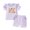 Purple, variant on Okbabeha Toddler Baby Summer 2Pcs Outfits Girl Letter Embroidery Ruffles T-Shirt Top and Shorts Set