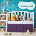 thumbnail image 5 of 1 Piece 100% Egyptian Cotton 800 Thread Count Crib Ruffle Bed Skirts for Baby Girls (28” x 52” x 16") Inch Crib Ruffle Bed Skirts - Plum Solid, 5 of 8