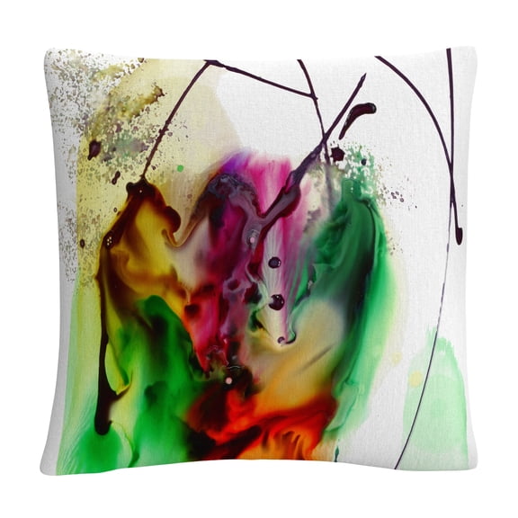 Abstract Number 03' Streaks Splash Splatter Paint By Masters Fine Art 16 X 16 Decorative Throw Pillow