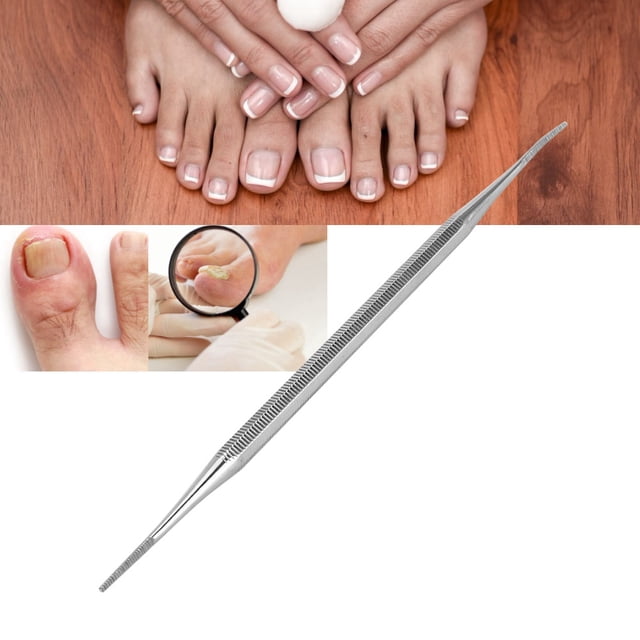 Lima de Uñas de los Pies ANGGREK Doble Cabeza de Acero Inoxidable Herramienta Limpiadora