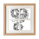 thumbnail image 1 of Linea pintura Dragon Chinese culture art Pantalla de escritorio de pared de marco 4 aperturas, 1 of 4