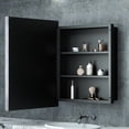 thumbnail image 2 of TokeShimi Bathroom Metal Framed Medicine Cabinets with Mirror, 20 x 26 inch Brushed Silver Wall Cabinets, Rectangle Recessed/Wall Mounted Storage Cabinets, 2 of 8