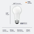 thumbnail image 2 of 3-Way Light Bulbs, 30 70 100 Watt Equivalent, Soft White 2700K, A19 Three Way LED Bulbs, 3W/8W/10W, E26 Medium Base, Pack of 4, 2 of 6