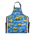 thumbnail image 2 of Kitchen Apron with 2 Pockets Adjustable waterproof Cooking Aprons for Women Men Chef Construction Trucks and Clouds, 2 of 7