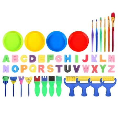 Susenstone Clearance deals Deals Kids Toys Kids Art & Craft 48 Pieces Sponge Painting Brushes Kids Painting Kits Early DIY Toddler Fidget Toys on Clearance Gifts on Clearance Gifts