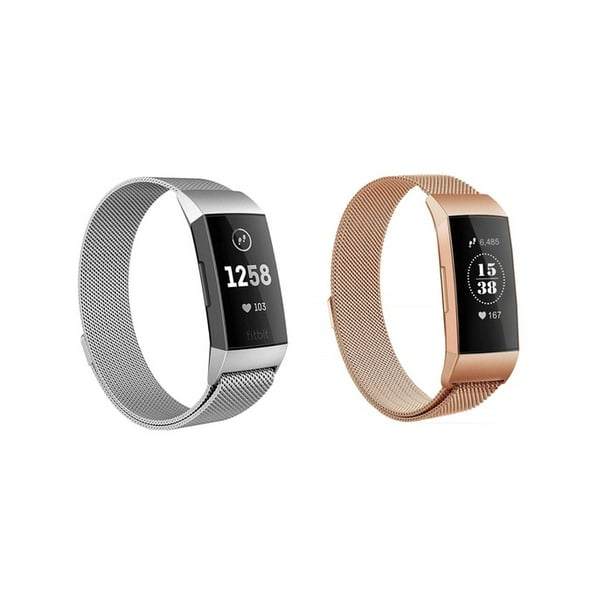 Tech Elements - Stainless Steel Band for Fitbit Charge 3 - Walmart.com - Walmart.com