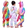 thumbnail image 2 of Kids Onesie Flannel Pajamas Cartoon Animal Figure Costume With Hood Winter Home Suit zhangyuxiang LED, 2 of 2