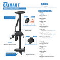 thumbnail image 2 of HASWING OUTDOOR Electric Trolling Motor 12V 55LB 26 Inch Shaft Cayman T Transom Mount Boat Fishing Saltwater Freshwater with Remote Control, 2 of 8