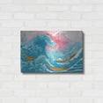 thumbnail image 3 of Luxe Metal Art 'The Great Teal Wave' by Porter Hastings, 24"x16", 3 of 7