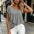 thumbnail image 6 of Karymi Summer Tops Asymmetrical One Shoulder Ruffle Solid Tank Top, Multi Thin Spaghetti Strap Sleeveless Blouse, Flounce Layered Irregular Neck Tops Shirts for Women, 6 of 9
