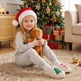 thumbnail image 6 of TEAHOO Toddler Christmas Slippers Gingerbread Man Non-Slip Warm Indoor Bedroom Holiday Slippers White Christmas Trees Toddler 8, 6 of 7