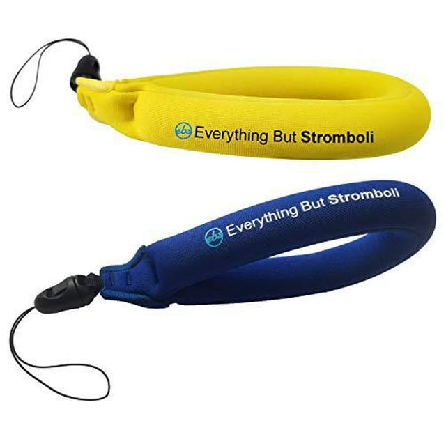 everything but stromboli waterproof camera float strap blue/yellow 2