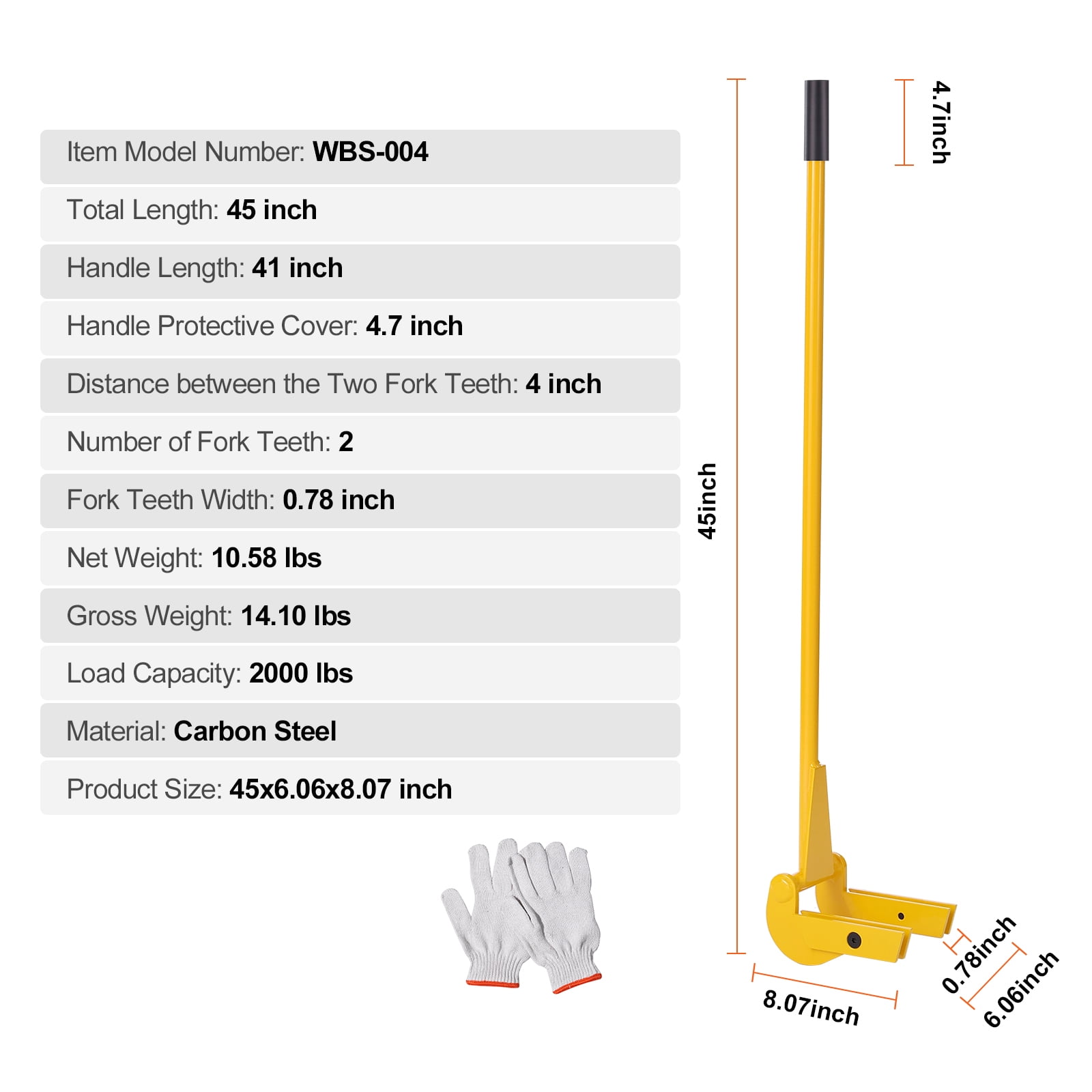 KFFKFF Pallet Destroyer, 41-Inch Grip, 2000 lbs Load Limit, Q235 Carbon Metal, Robust Deck Demolisher, Wood Pallet Instrument Breaker Pry Bar Extractor for Effective and Easy Plank Extraction