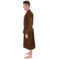 thumbnail image 2 of Simplicity Long Satin Kimono Robes for Men Women Sleepwear Brown, 2 of 3