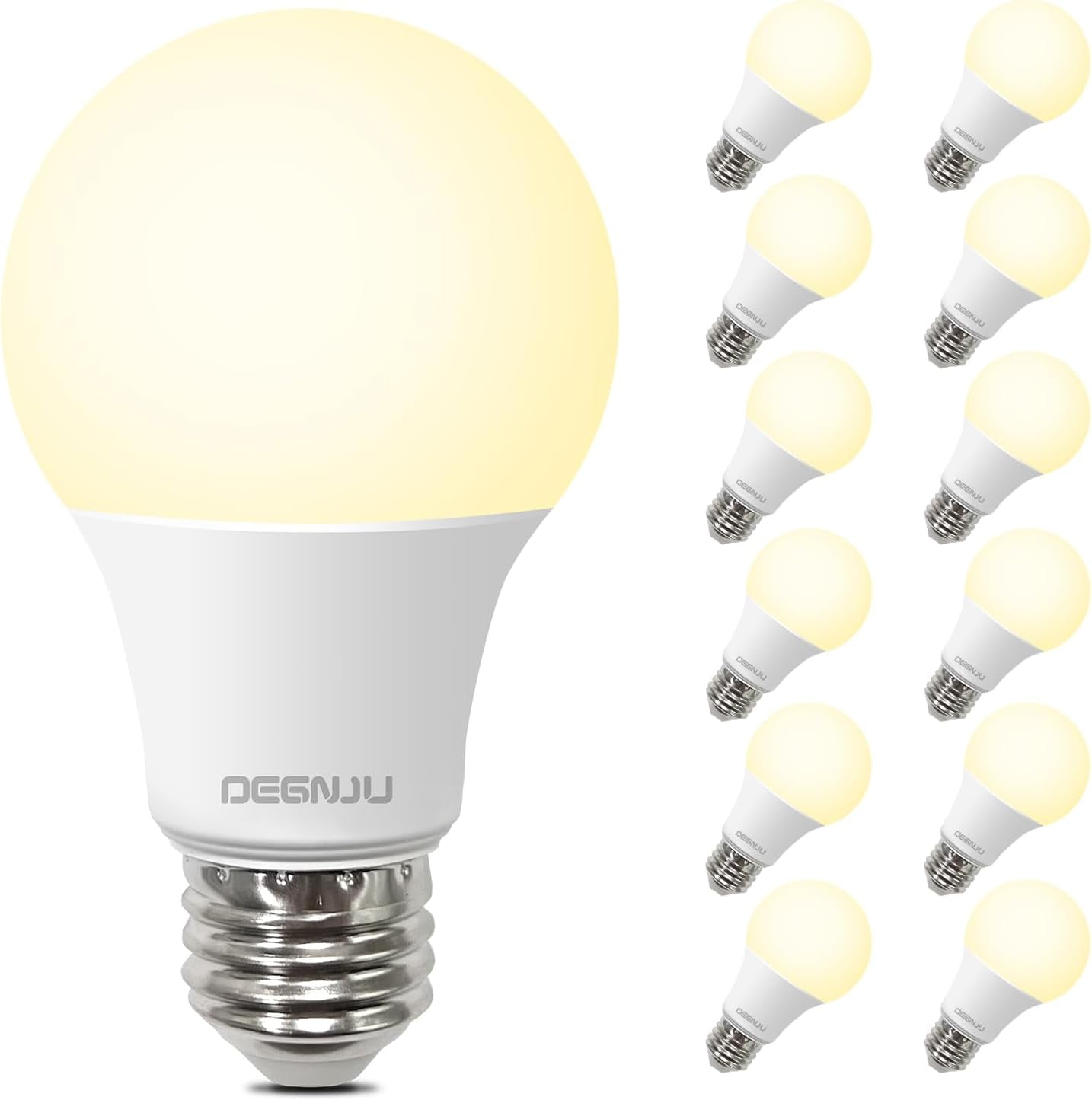 PYYAN-A19 LED Light Bulbs, 60 Watt Equivalent LED Bulb, 2700K Soft White 800Lumen Light Bulb 8W, Non-Dimmable Lighting E26 Base, CRI 80+, 15000+ Hours Lifespan, Pack of 12