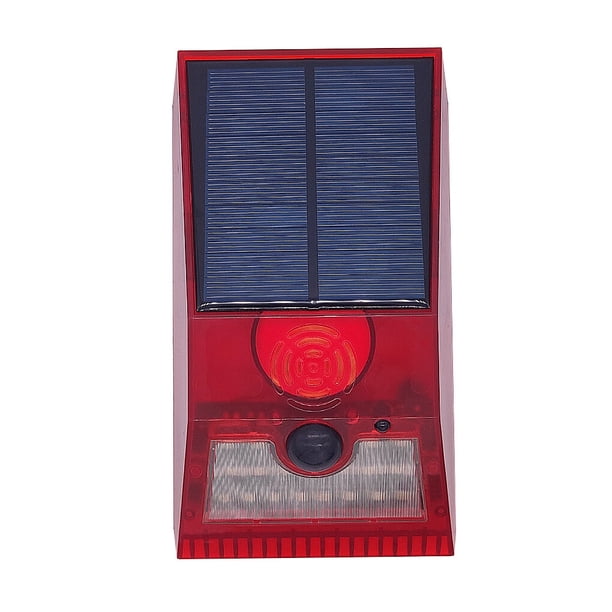 Bearachild Lámpara de alarma Solar multifunción, alarmas de seguridad con Control remoto, sirena de movimiento PIR, Detector de Sensor ligero, luz de Iluminación y accesorios Rojo Bearachild HA073374-01
