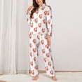 thumbnail image 6 of Rateoe Orange Fox Pattern Womens Pajamas Set Long Sleeve Sleepwear Button Down Nightwear Soft Cotton Pj Lounge Sets, 6 of 9