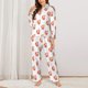 thumbnail image 2 of Balery Orange Fox Conjunto de Pijama con Estampado para Mujer, Conjunto de Dos Piezas con Manga Larga, Ropa de Dormir Suave con Bolsillos, Pijamas Cómodos-XX-Large, 2 of 7