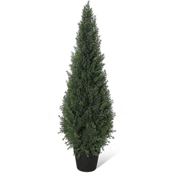 3ft artificial cedar tree (2 pcs)-ideal para para indoor/outdoor front porch garden home decor fake cypress potted imitation evergreen plants