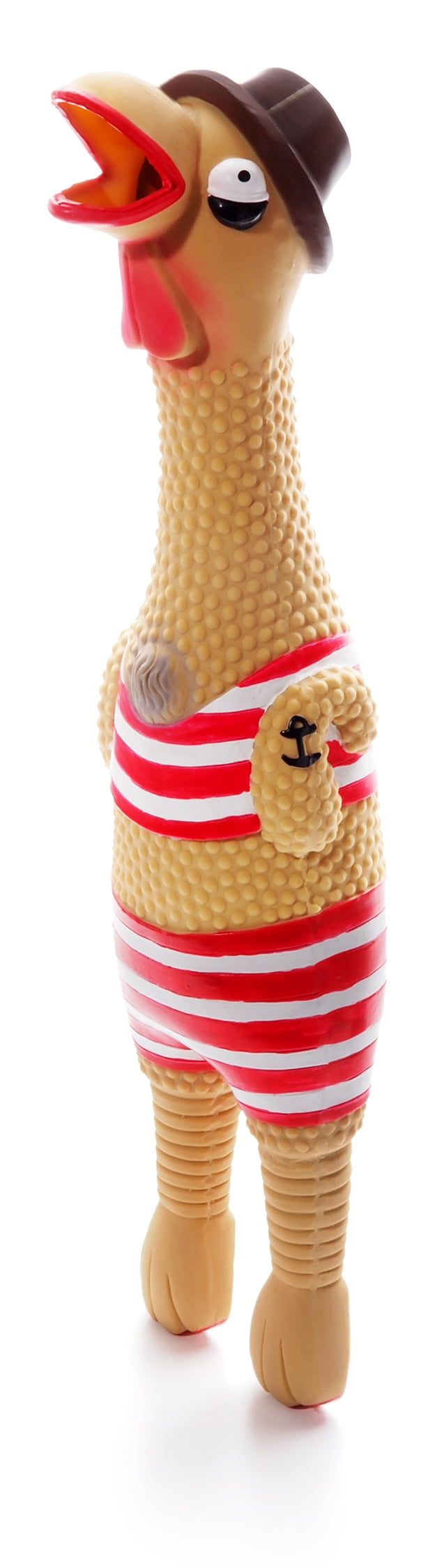 Charming Pet Grandpa Gimpy Hip Rubber Chicken Dog Toy, Multi, Small